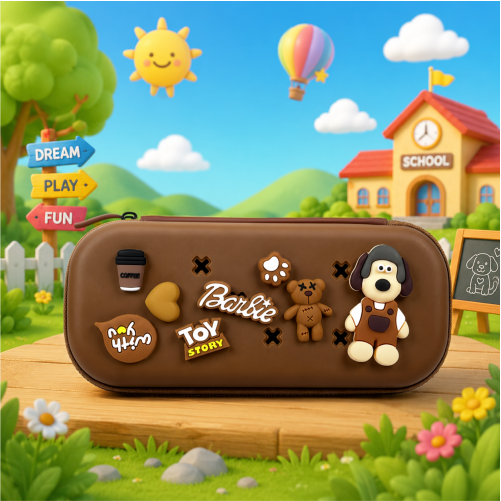 Premium DIY Kids Pencil Box with Removable Toy Charms & Organizer
