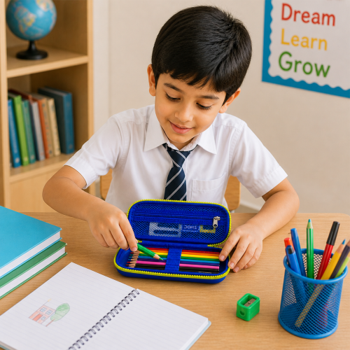 Premium DIY Racing Car Pencil Box with Removable Toy Accessories