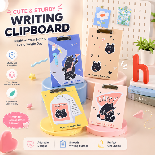 Cute Lightweight Acrylic Writing Clipboard for Office