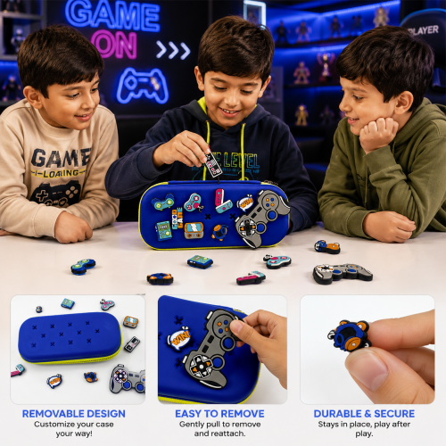 Premium DIY Gaming Theme Pencil Box with Removable Toy Accessories