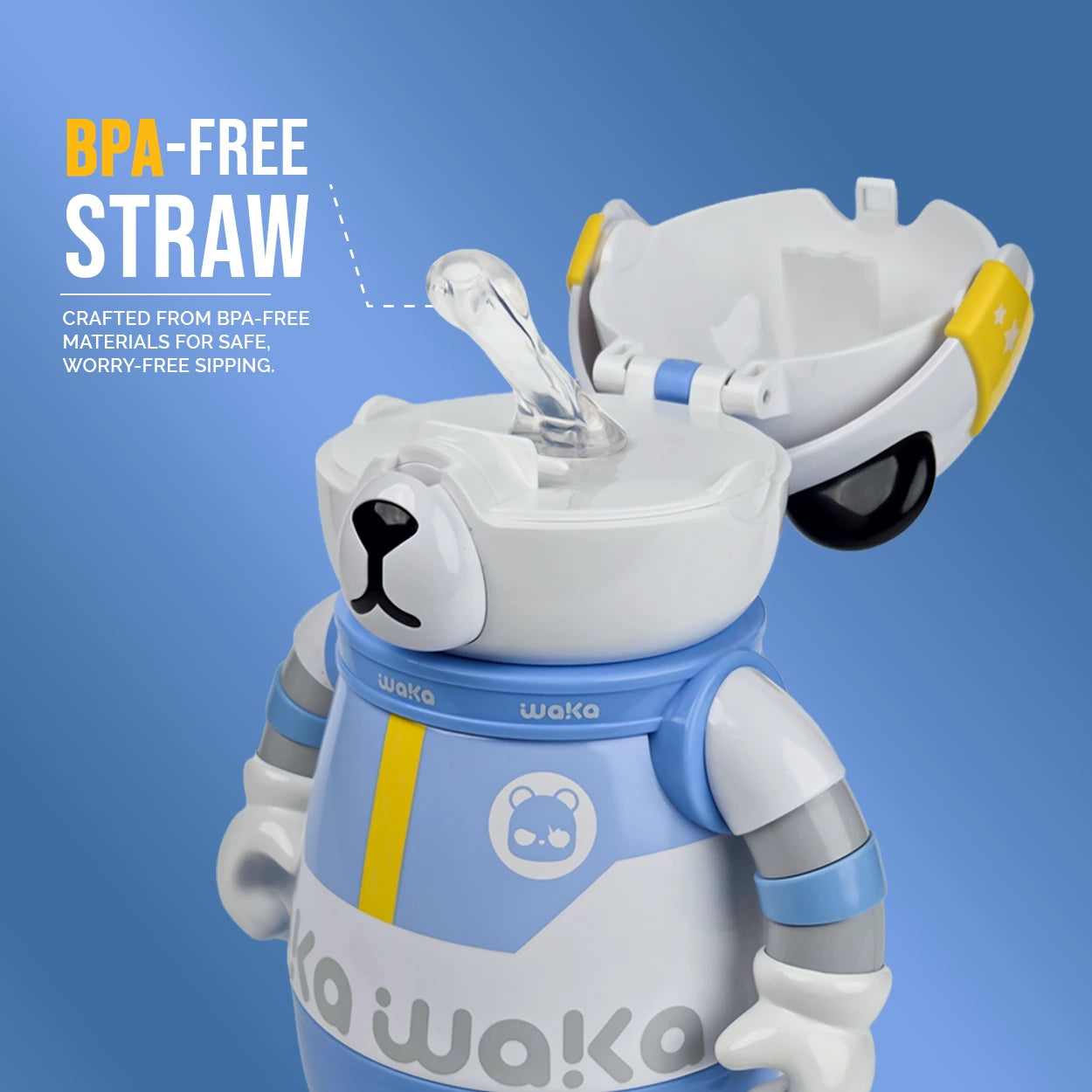 Waka Snowboarder Panda Insulated Water Bottle with Strap - 530ml