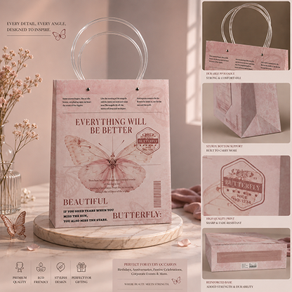Butterfly Theme Paper Gift Bags for Gifts & Return Favors