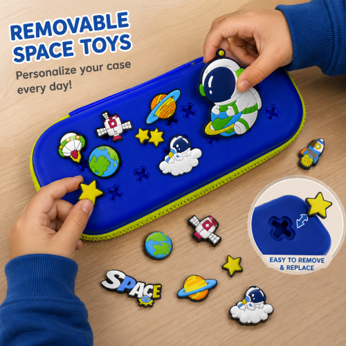 DIY Kids Space Theme Pencil Box with Removable Astronaut Charms