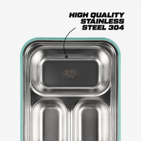 Stainless Steel Bento Lunch Box – 3 Compartment Meal Box – 710ml