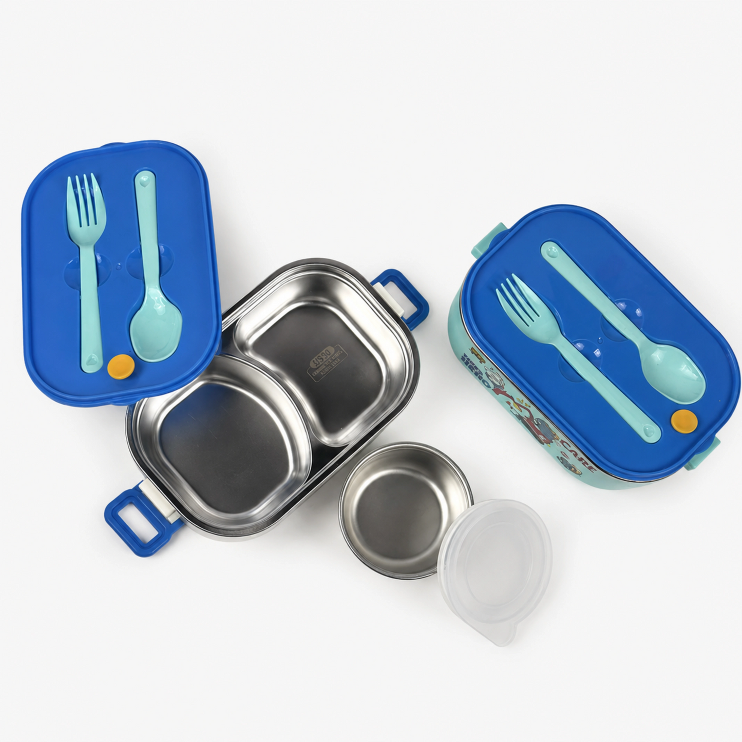 Double Decker Bento Lunch Box with 3 compartments for Kids – 710ml