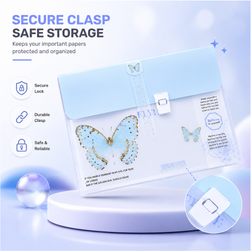 24 Pocket Expanding File Organizer with Secure Clasp