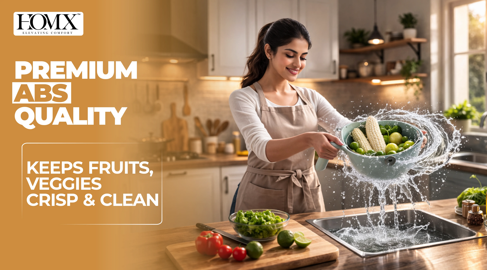 Multi-Purpose Kitchen Drain Basket & Strainer | 2 ltr Colander Banner 1