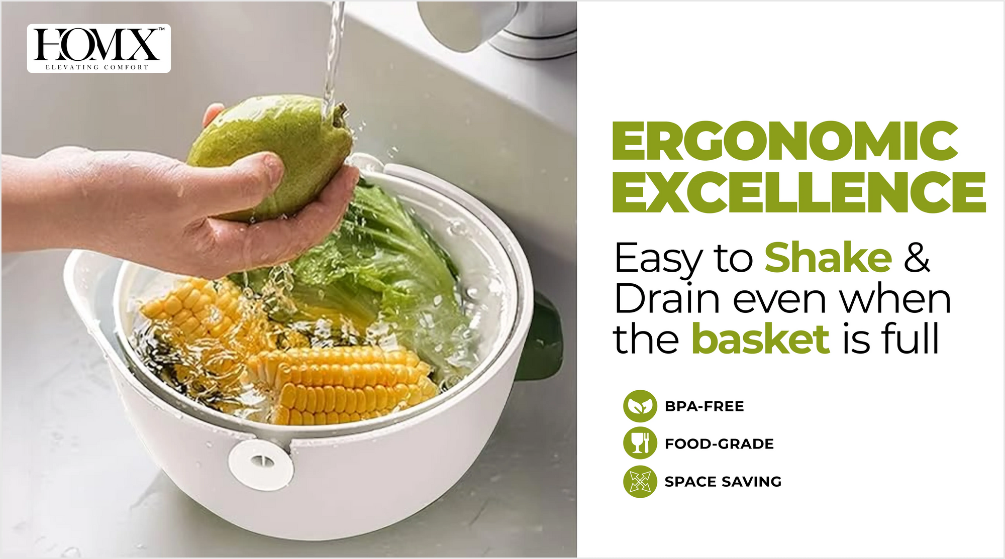 Multi-Purpose Kitchen Drain Basket & Strainer | 2 ltr Colander Banner 2