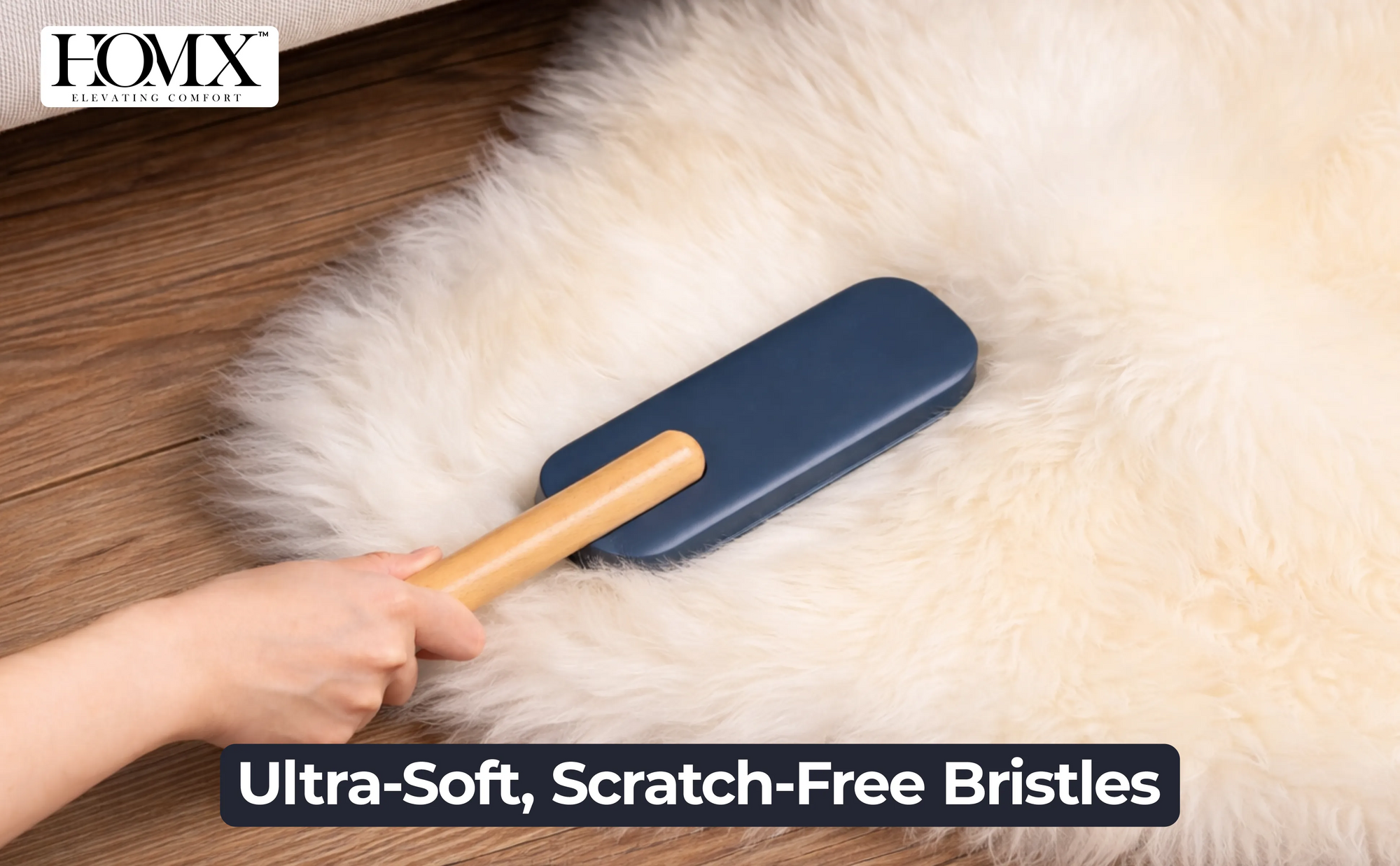 HOMX Beechwood Soft Bristle Dusting/Lint Brush | Premium Furniture Cleaner Banner 2