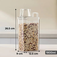 Dry Food Storage Container, BPA Free PET Storage Dispenser with Measuring Cup