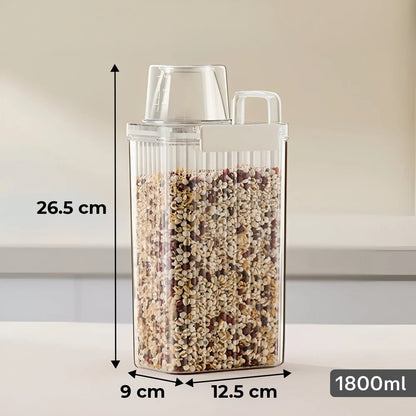 Dry Food Storage Container, BPA Free PET Storage Dispenser with Measuring Cup
