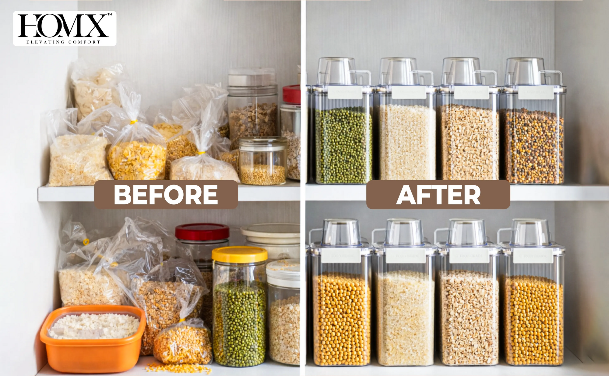 Dry Food Storage Container, BPA Free PET Storage Dispenser with Measuring Cup Banner 3