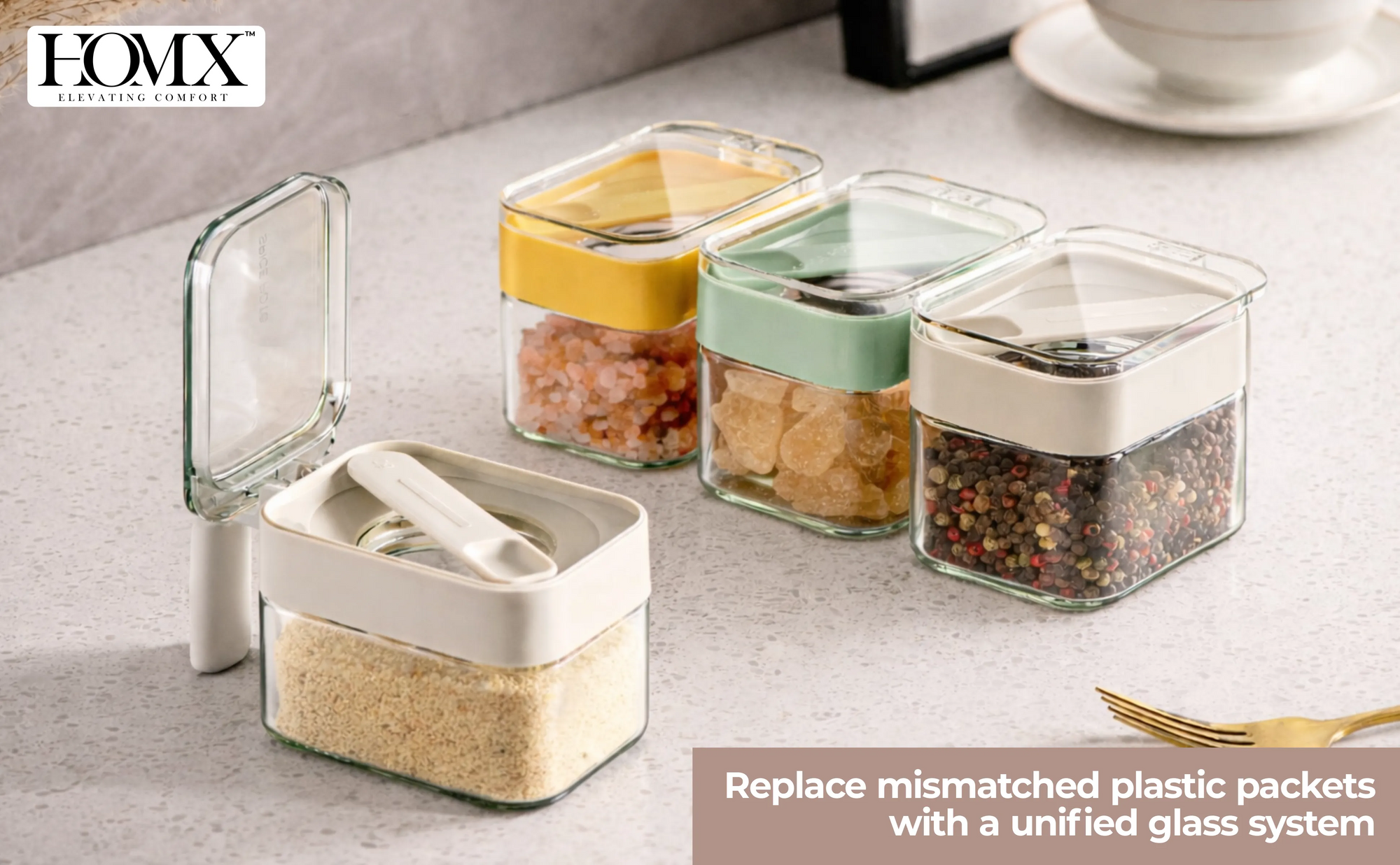 Heritage Glass Seasoning Jar with Integrated Spoon (300ml) Banner 1