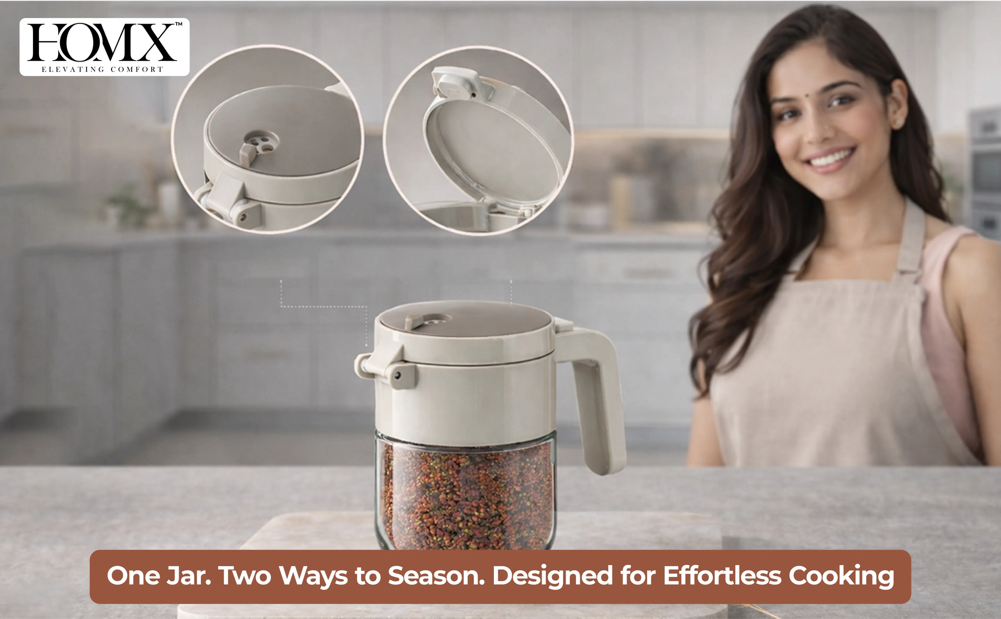 Seasoning Jar with Dual Pour Lid Banner 1