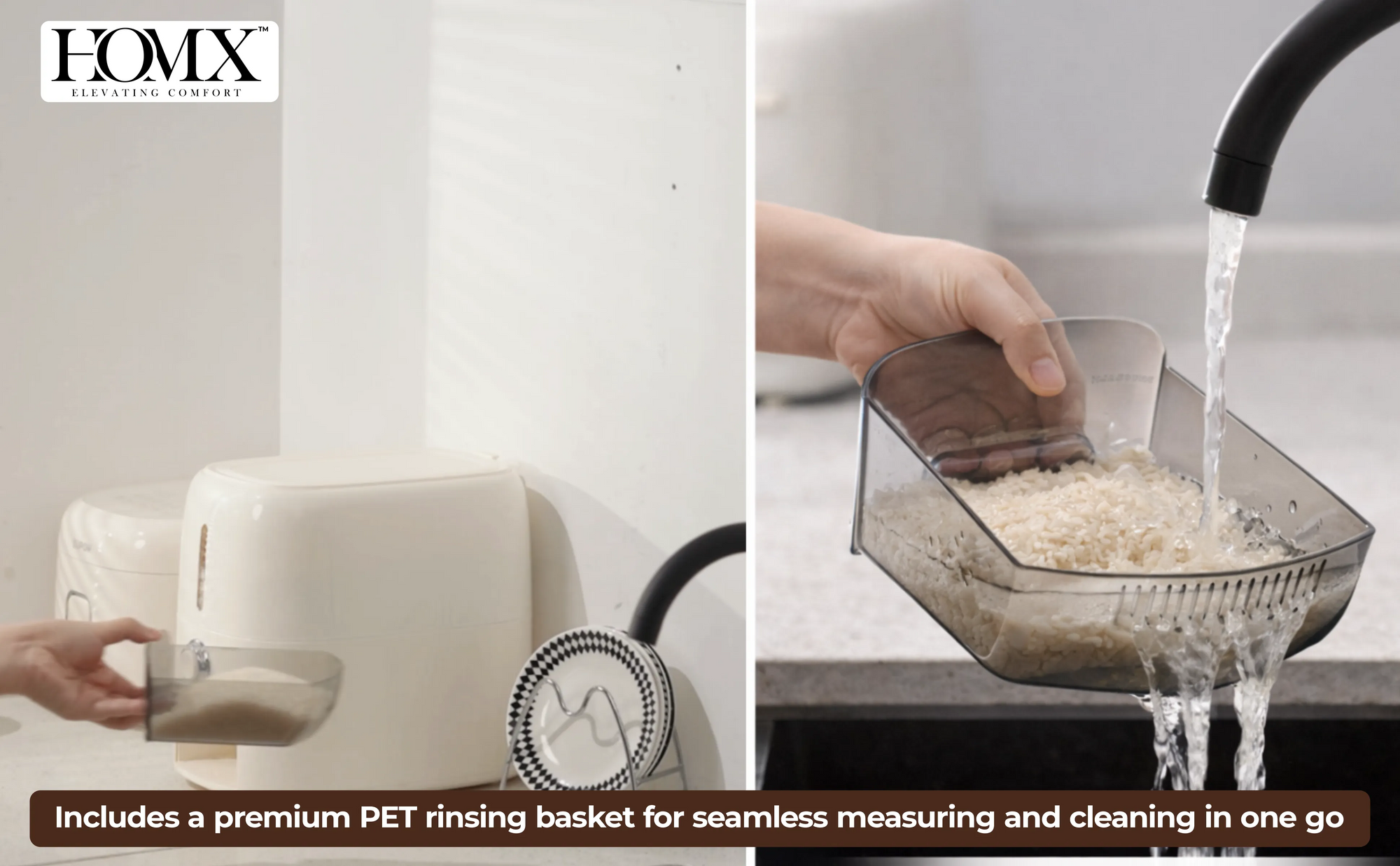 Rice Storage Container Cum Dispenser Tray | 5kg/10kg | BPA-Free & Odorless Banner 2