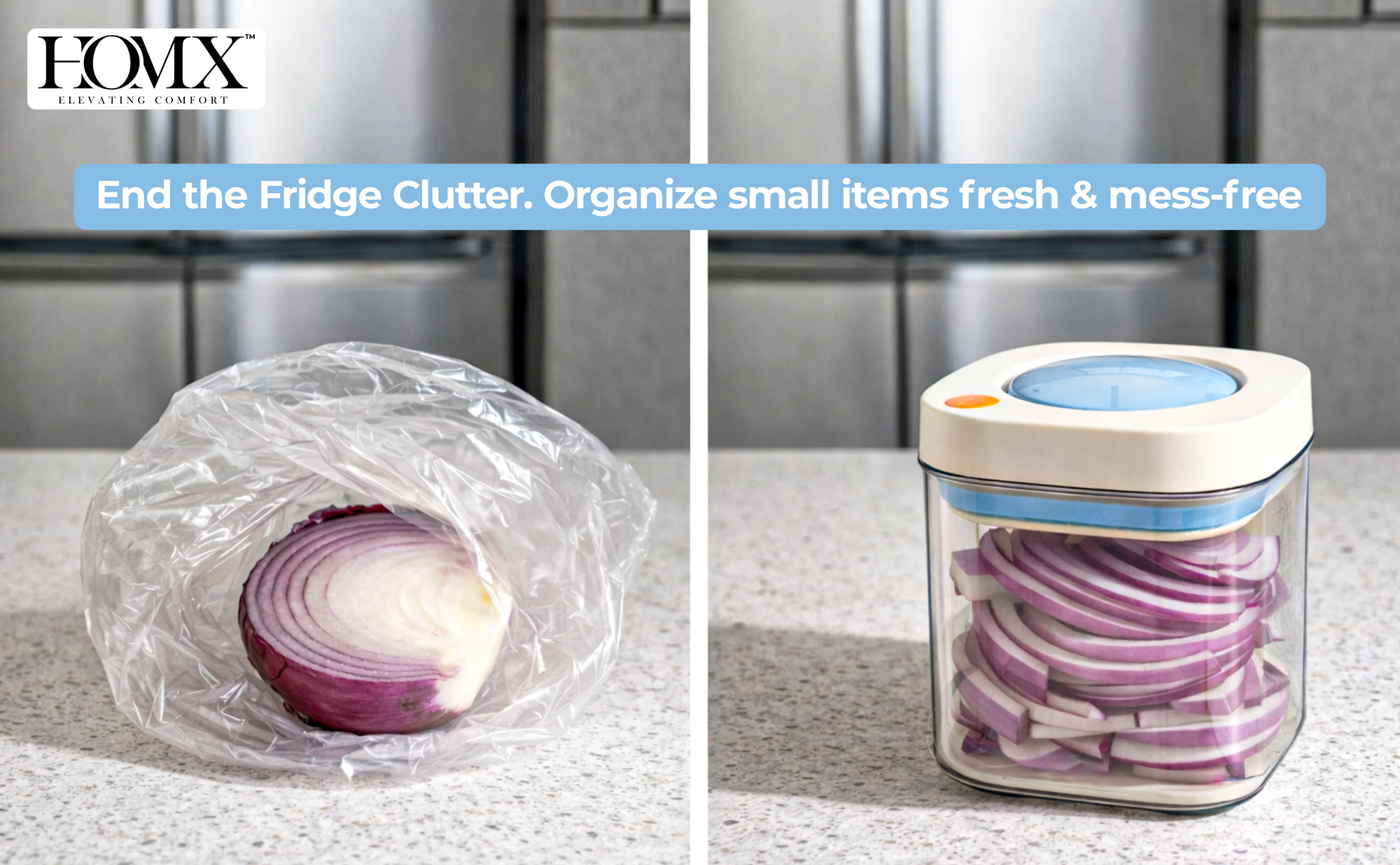 HOMX Airtight Food Storage Containers | Fridge Storage Bin Banner 1