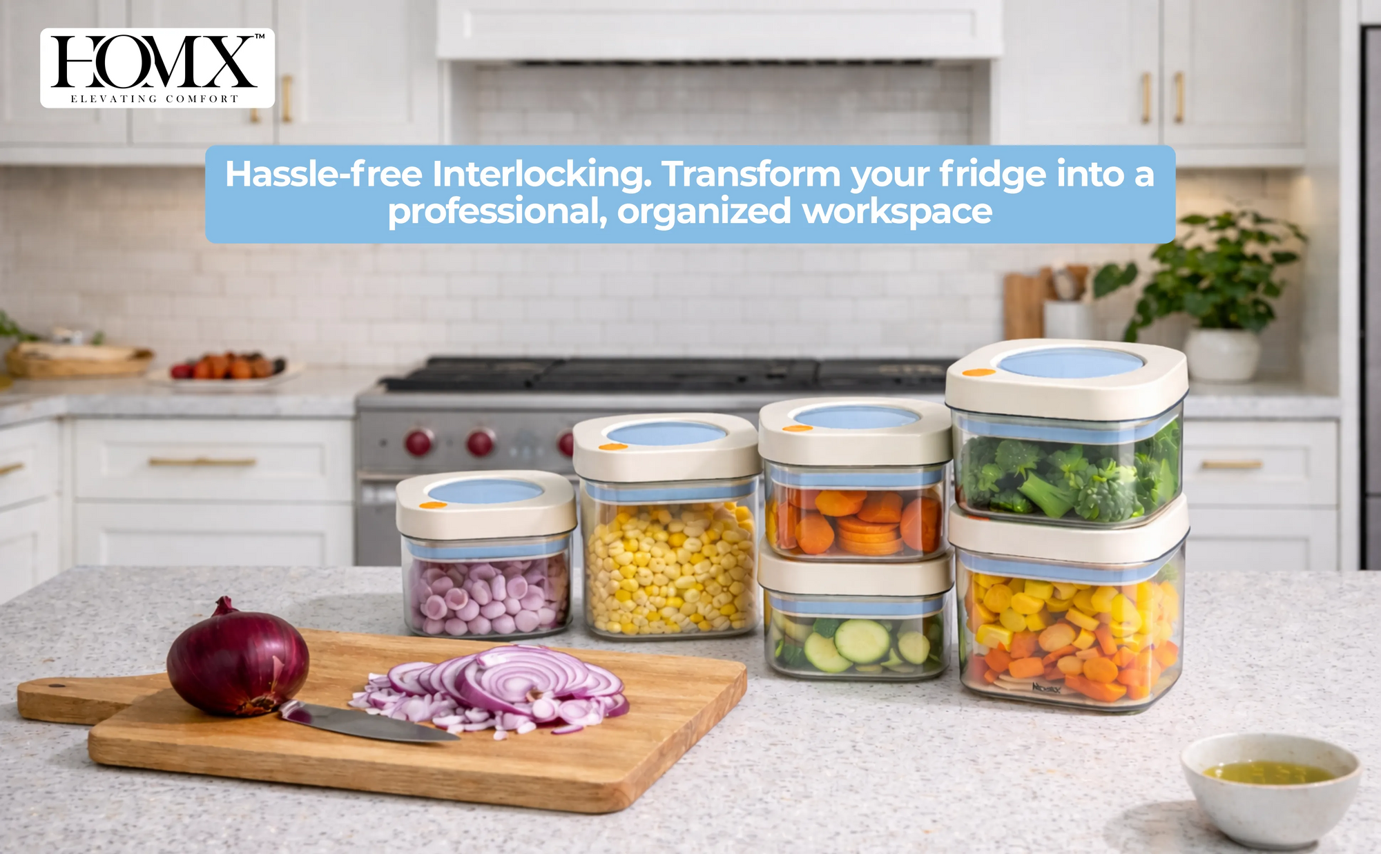 HOMX Airtight Food Storage Containers | Fridge Storage Bin Banner 2