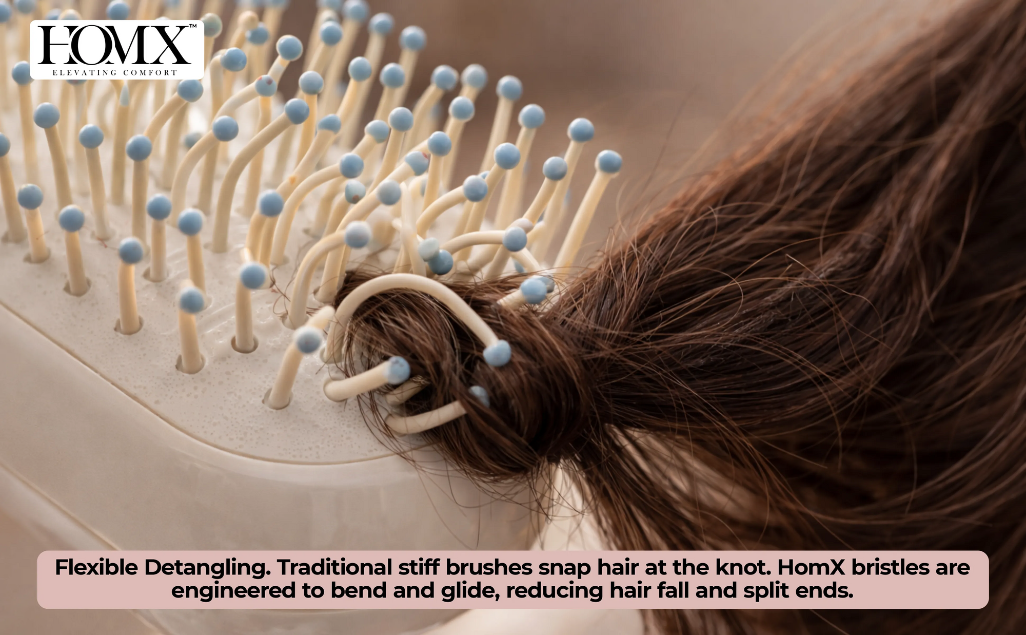 HOMX Heritage Air-Bag Massage Comb | Detangling Anti-Static Hair Brush Banner 2