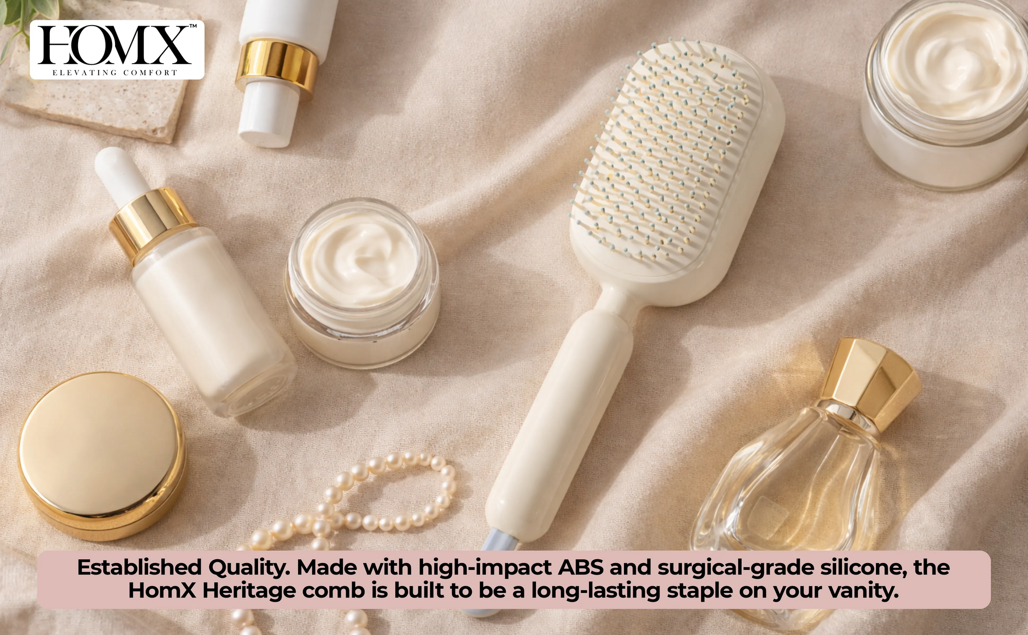 HOMX Heritage Air-Bag Massage Comb | Detangling Anti-Static Hair Brush Banner 3
