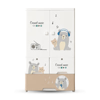 HOMX Kids Storage Cabinet with Drawers, Door & Smooth Rolling Wheels