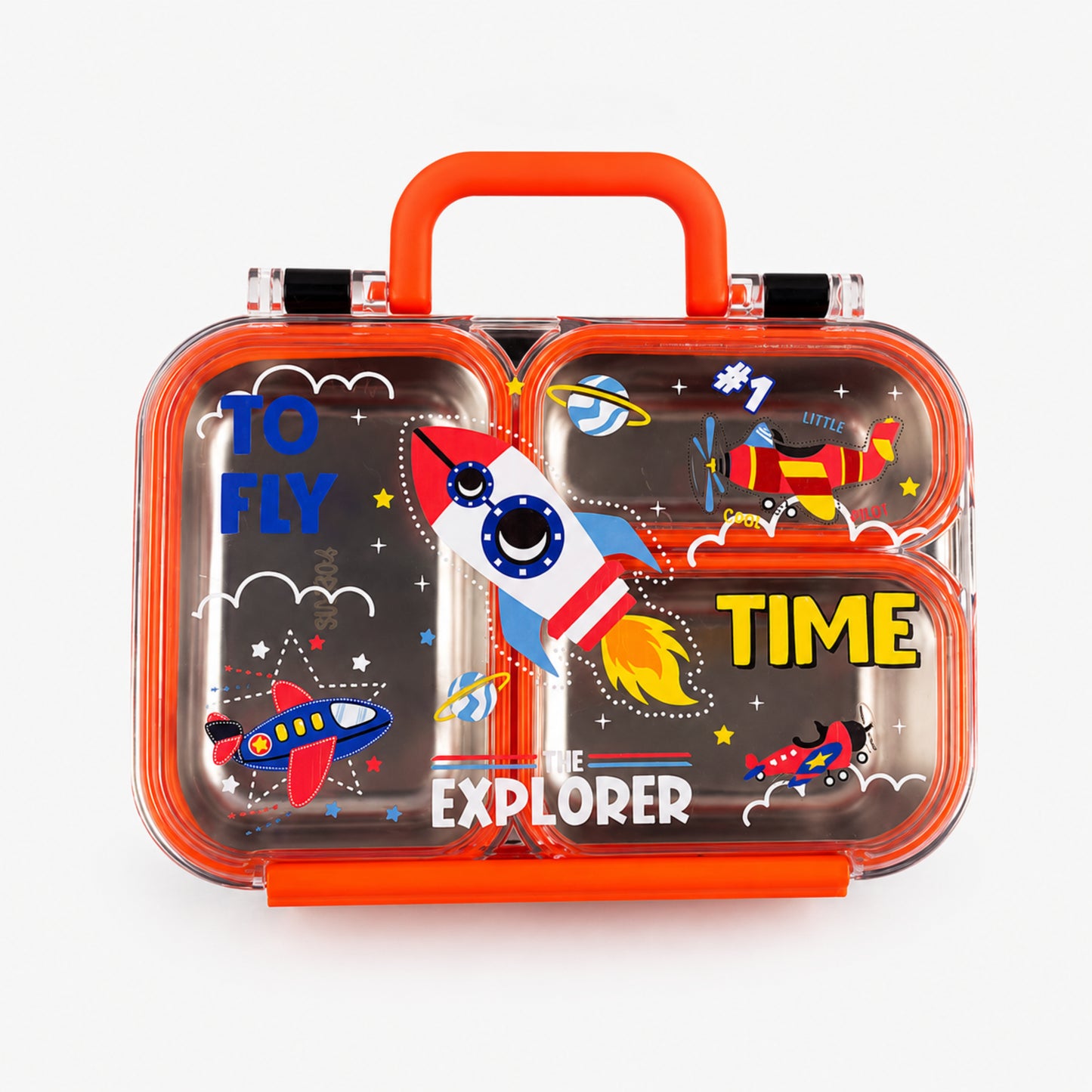 Kids Stainless Steel Bento Lunch Box with Snack Container - 650ml + 100ml