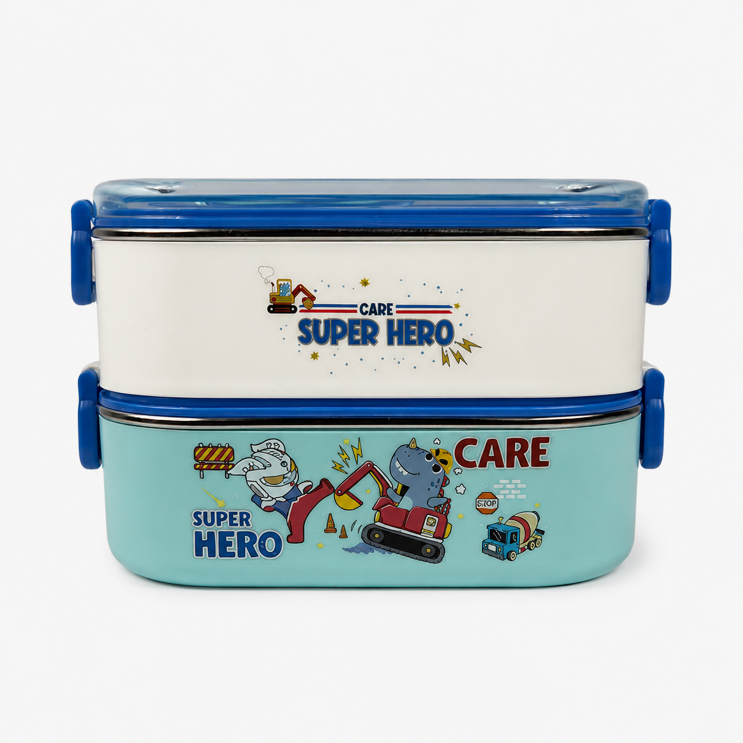 Double Decker Bento Lunch Box with 3 compartments for Kids – 710ml