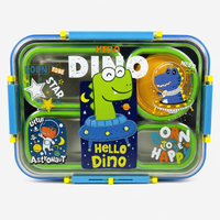 Stainless Steel Bento Lunch Box with 3 compartments for Kids – 1050ml
