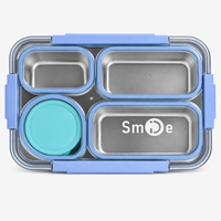 Stainless Steel Bento Lunch Box – 4 Compartment Meal Box – 900ml+bowl 150ml