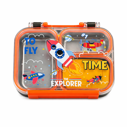 Kids Stainless Steel Bento Lunch Box – 3 Compartment Box – 750ml