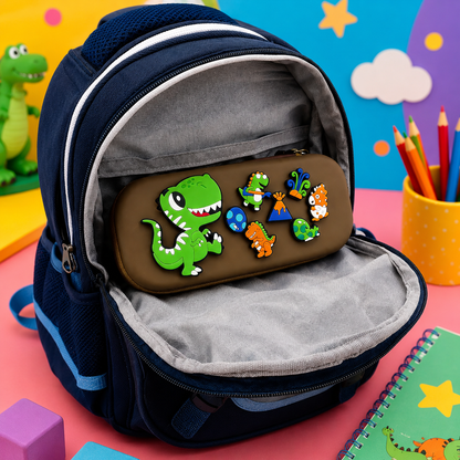 Premium DIY Dinosaur Pencil Box with Removable Dino Toy Accessories