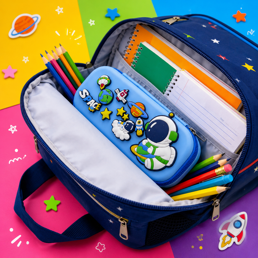 DIY Kids Space Theme Pencil Box with Removable Astronaut Charms