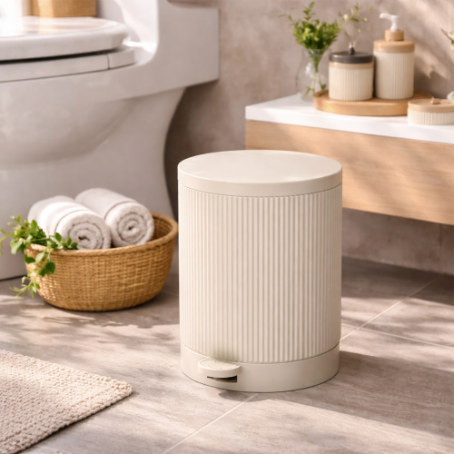 5-Piece Modern Bathroom Accessories Set with Dustbin & Soap Dispenser