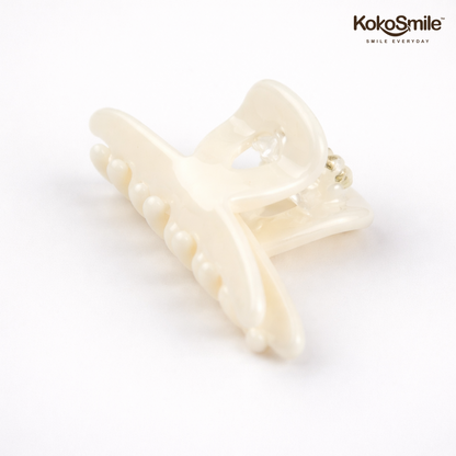 Pearl Embellished Jelly Hair Claw Clip – Translucent Anti-Slip Hair Accessory for Women