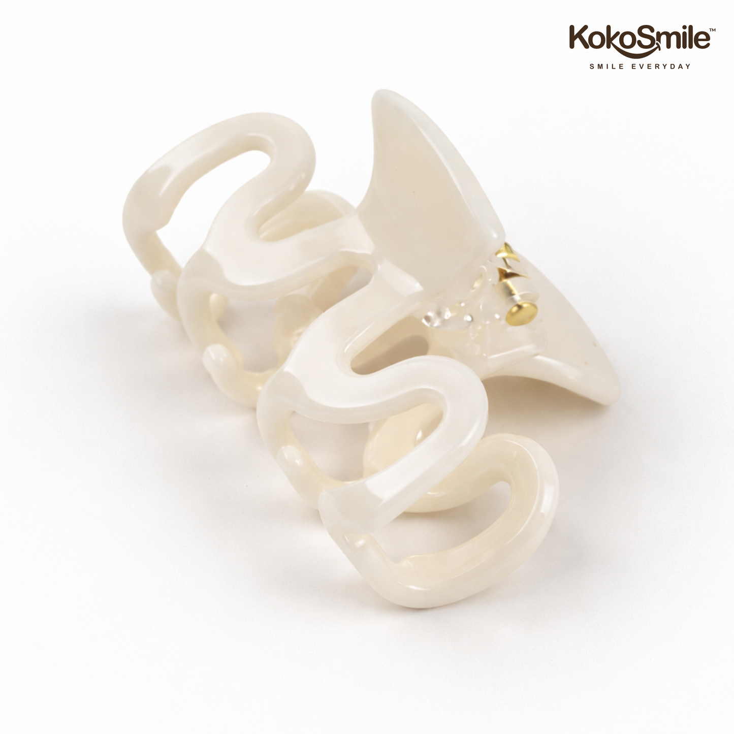 Premium Marble Acrylic Wavy Hair Claw Clip – Glossy Anti-Slip Elegant Hair Accessory for Women