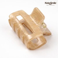 Premium Unbreakable Anti-slip Glossy Acrylic Rectangle Hair Claw Clip