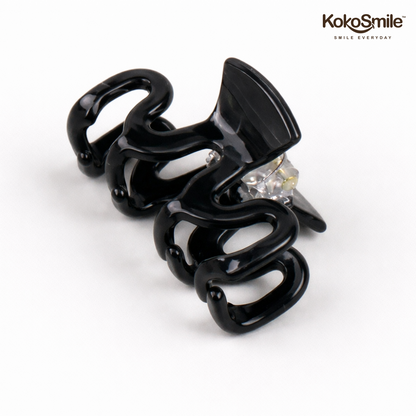 Premium Marble Acrylic Wavy Hair Claw Clip – Glossy Anti-Slip Elegant Hair Accessory for Women