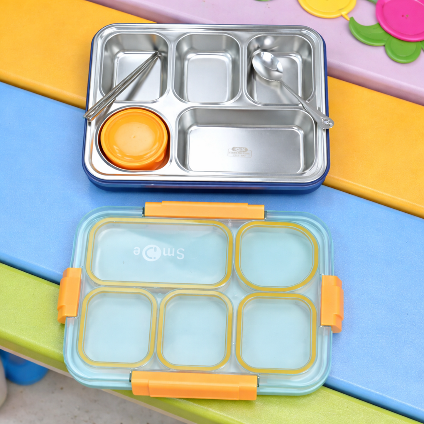 Bento Stainless Steel Lunch Box – 5 Compartment – 1400ml