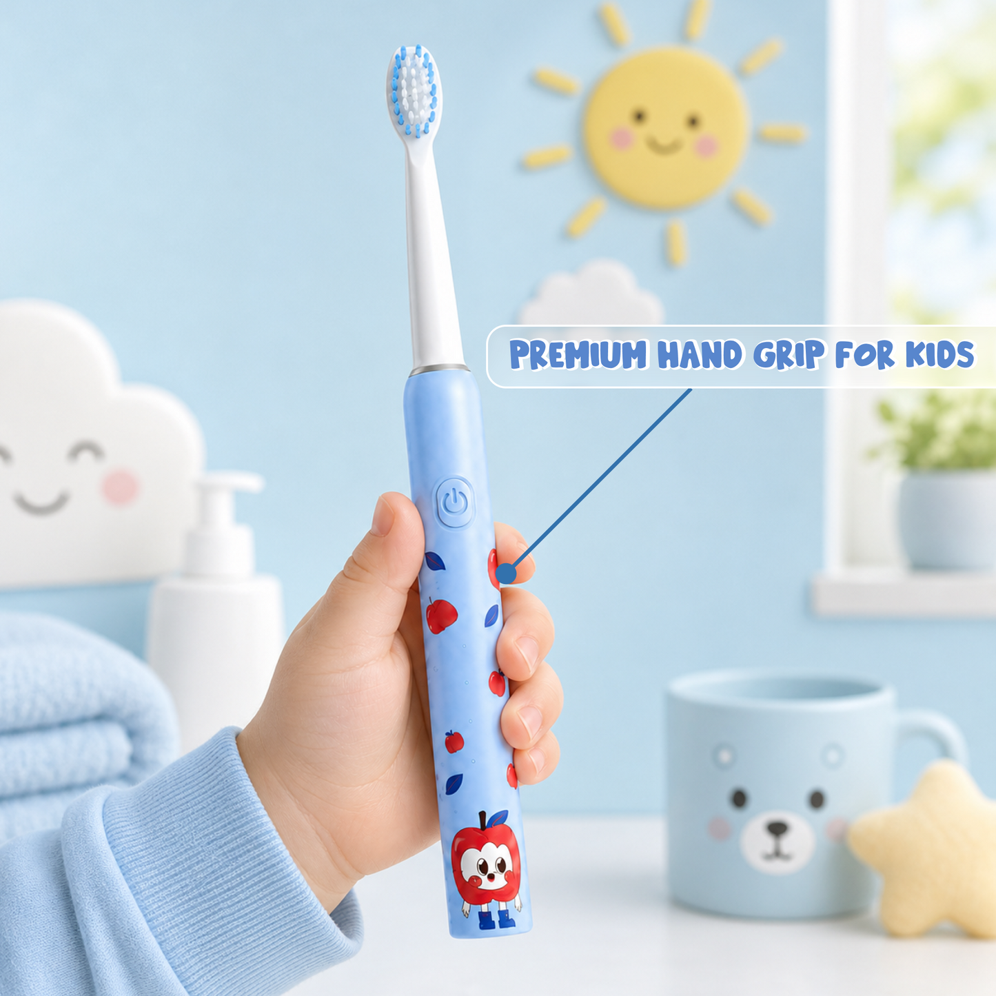 Kids Rechargeable Sonic Toothbrush with 3 Cleaning Modes