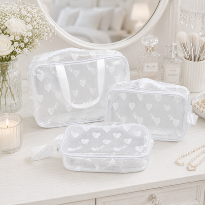 KokoSmile Clear Travel Wash Bag Set – Waterproof Organizer Set of 3
