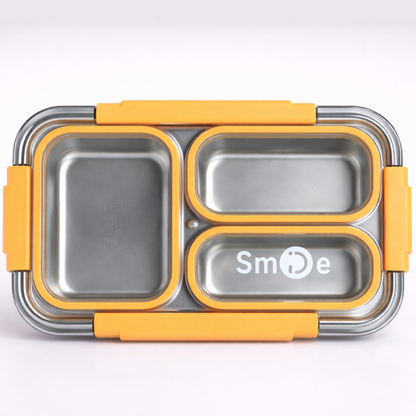 Stainless Steel Bento Lunch Box – 3 Compartment Meal Box – 710ml