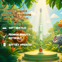 Rechargeable Kids Toothbrush with Sonic Cleaning & 4 Heads