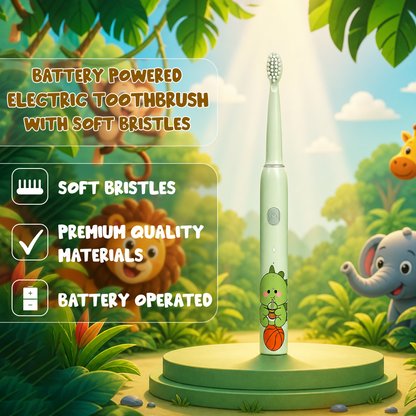 Rechargeable Kids Toothbrush with Sonic Cleaning & 4 Heads