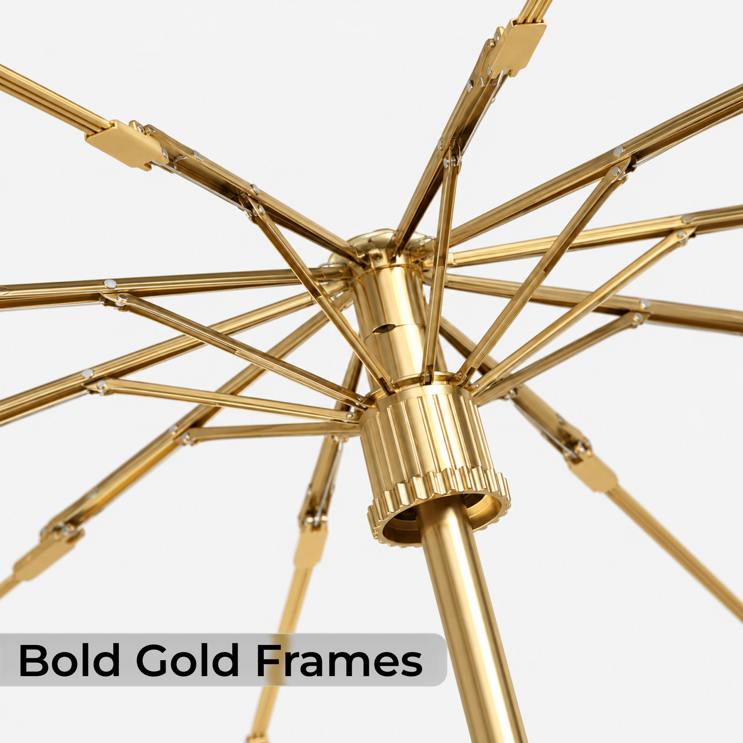 Premium UV Protection Folding Umbrella with Gold Frame