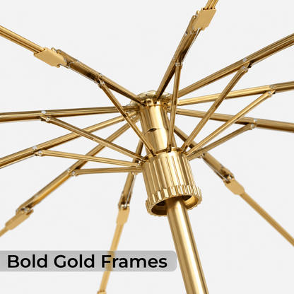 Premium UV Protection Folding Umbrella with Gold Frame