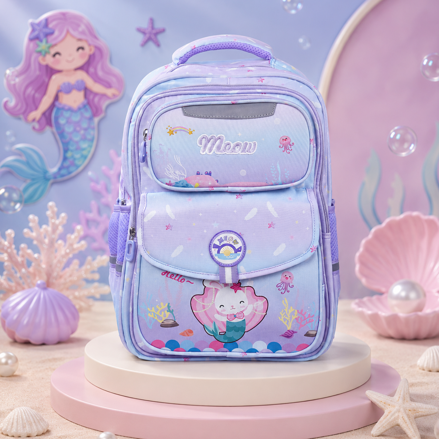 Premium Cat Theme School Backpack for Kids