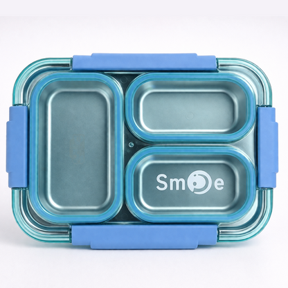 Stainless Steel Bento Lunch Box – 3 Compartment Meal Box – 710ml