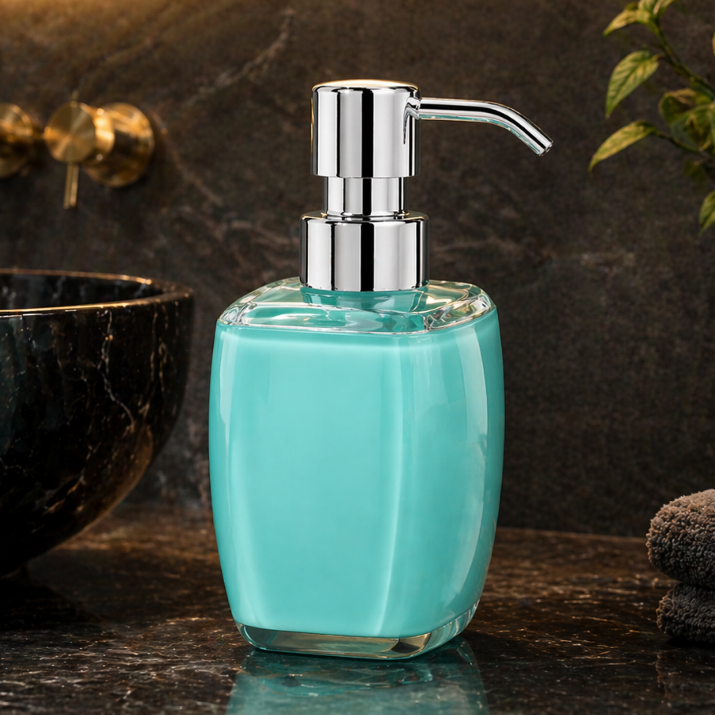 Large Acrylic Grey Liquid Soap Dispenser Bottle 380ml