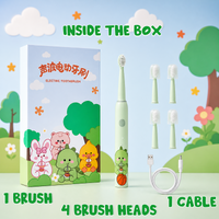 Rechargeable Kids Toothbrush with Sonic Cleaning & 4 Heads