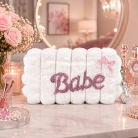 KokoSmile Plush Glam Makeup Bag – Faux Fur Beauty Organizer