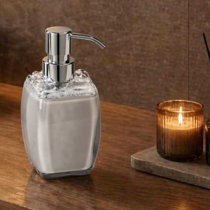 Large Acrylic Grey Liquid Soap Dispenser Bottle 380ml